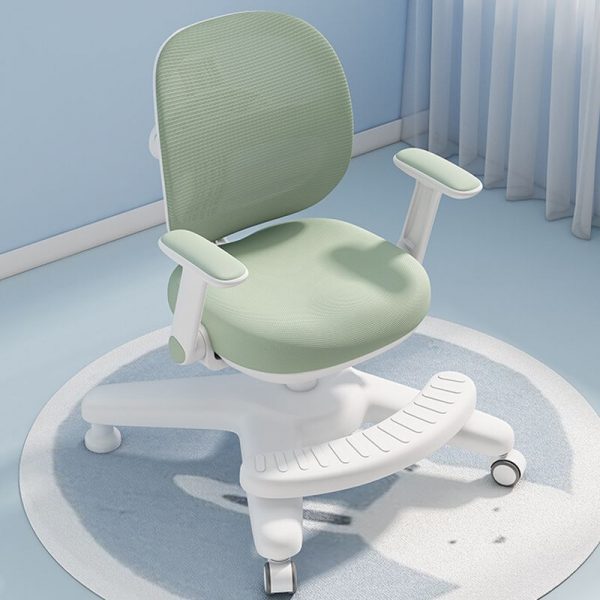 "Ergonomic Kids Chair, Adjustable Height Upholstered Chair(s) With Arms & Lockable Wheels"