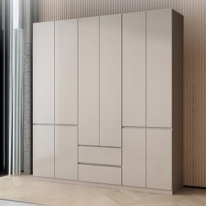 "Engineered Wood Children's Wardrobe with Removable Clothing Rod and Shelf, 2 Drawers and Door"